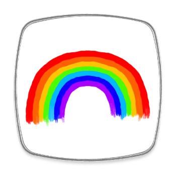 Arc-en-ciel / RVB - Magnet carré - blanc - Devant