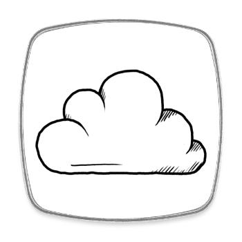 Cloud Design - Square fridge magnet - white - Front