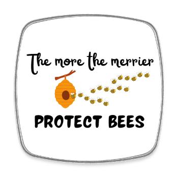 The more the merrier - protect bees - Square fridge magnet - white - Front