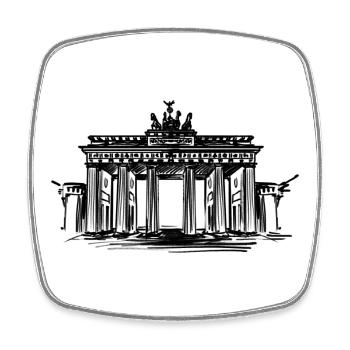 Berlin - Brandenburg Gate - Square fridge magnet - white - Front