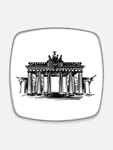 Berlin - Brandenburg Gate - Square fridge magnet - white