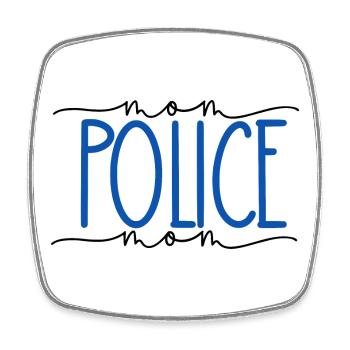 Policewoman Proud Mom Cute Gift - Square fridge magnet - white - Front