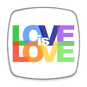 Love is Love Rainbow Typography - Square fridge magnet - white - Front