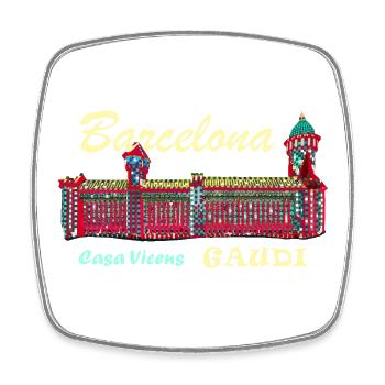 Barcelona, A. Gaudí, Casa Vicens, Spanien - Viereckiger Kühlschrankmagnet - Weiß - Vorne