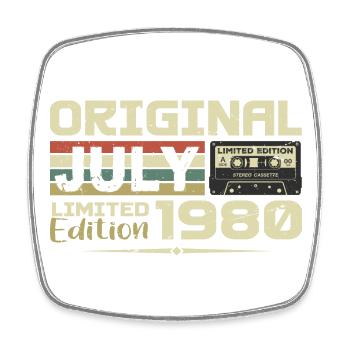 July 1980 Birthday Gift Born in July - Square fridge magnet - white - Front