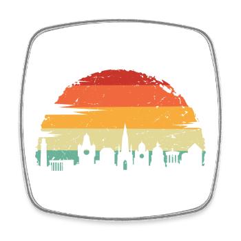 Sonnenuntergang Regenbogen Skyline - Viereckiger Kühlschrankmagnet - Weiß - Vorne