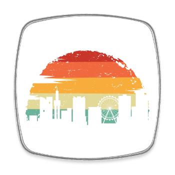 Sunset Skyline Farbverlauf - Viereckiger Kühlschrankmagnet - Weiß - Vorne