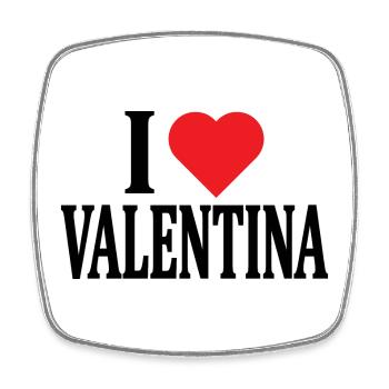 t-shirt I love Valentina t-shirt idée cadeau - Magnet carré - blanc - Devant