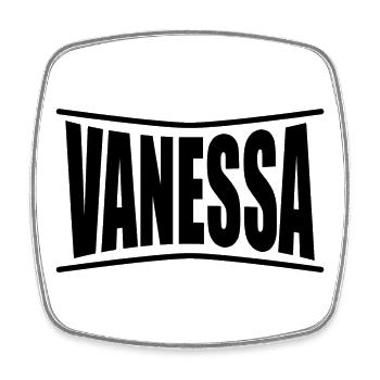 Vanessa T-Shirt T-Shirt Geschenkidee - Viereckiger Kühlschrankmagnet - Weiß - Vorne