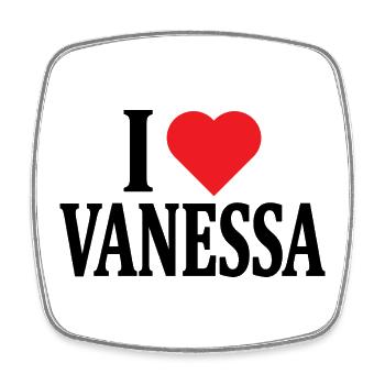 I love Vanessa t-shirt gift idea - Square fridge magnet - white - Front