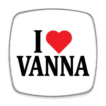 T-Shirt I love Vanna T-Shirt Geschenkidee - Viereckiger Kühlschrankmagnet - Weiß - Vorne