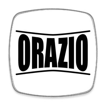 Orazio T-Shirt T-Shirt Name Geschenkidee - Viereckiger Kühlschrankmagnet - Weiß - Vorne