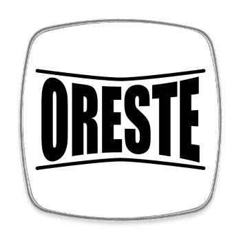 Oreste T-Shirt T-Shirt Geschenkidee - Viereckiger Kühlschrankmagnet - Weiß - Vorne