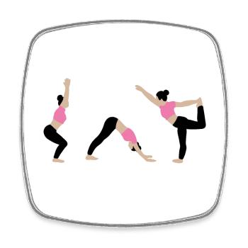 Power-Yoga im Fitnessstudio pink - Viereckiger Kühlschrankmagnet - Weiß - Vorne