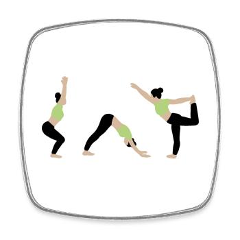 Power yoga in the gym light green - Square fridge magnet - white - Front
