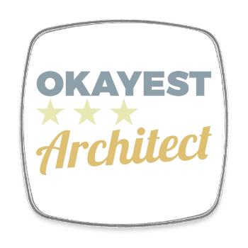 Okayest Architect - Square fridge magnet - white - Front