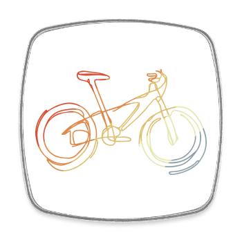 Vintage Mountain Bike Sketch - Square fridge magnet - white - Front