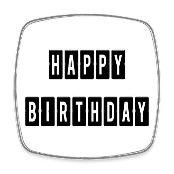 ALLES GUTE ZUM GEBURTSTAG. ALLES GUTE ZUM GEBURTSTAG. JAHRESTAG. - Viereckiger Kühlschrankmagnet - Weiß - Vorne