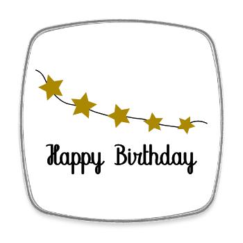 ALLES GUTE ZUM GEBURTSTAG. ALLES GUTE ZUM GEBURTSTAG. JAHRESTAG. - Viereckiger Kühlschrankmagnet - Weiß - Vorne