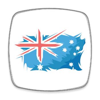 Illustration du drapeau de l’Australie Logo du signe d’art - Magnet carré - blanc - Devant