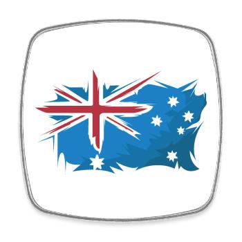 Australien Flagge Illustration Kunst Zeichen icon - Viereckiger Kühlschrankmagnet - Weiß - Vorne