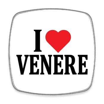 I love Venere T-Shirt T-Shirt Geschenkidee - Viereckiger Kühlschrankmagnet - Weiß - Vorne