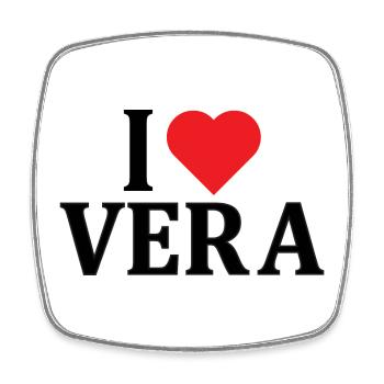 t-shirt I love Real idée cadeau t-shirt - Magnet carré - blanc - Devant