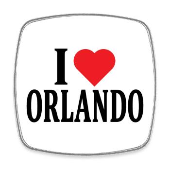 T-Shirt I love Orlando T-Shirt Geschenkidee - Viereckiger Kühlschrankmagnet - Weiß - Vorne