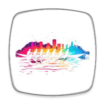 Rowing team Splotch - Square fridge magnet - white - Front