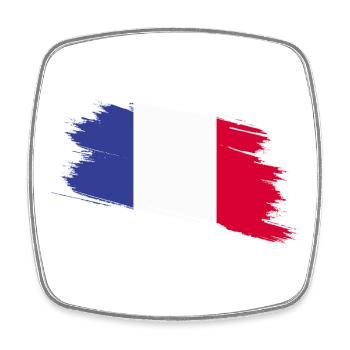 France - Square fridge magnet - white - Front