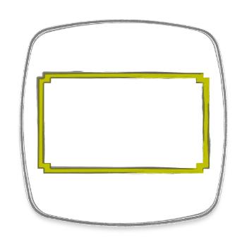 cadre jaune-gris - Magnet carré - blanc - Devant