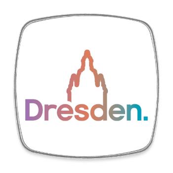Dresden Silhouette Colors City Symbol Logo icon - Square fridge magnet - white - Front