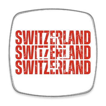 Flagge der Schweiz, Schweizer Stolz - Viereckiger Kühlschrankmagnet - Weiß - Vorne