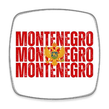 Flagge von Montenegro - Viereckiger Kühlschrankmagnet - Weiß - Vorne