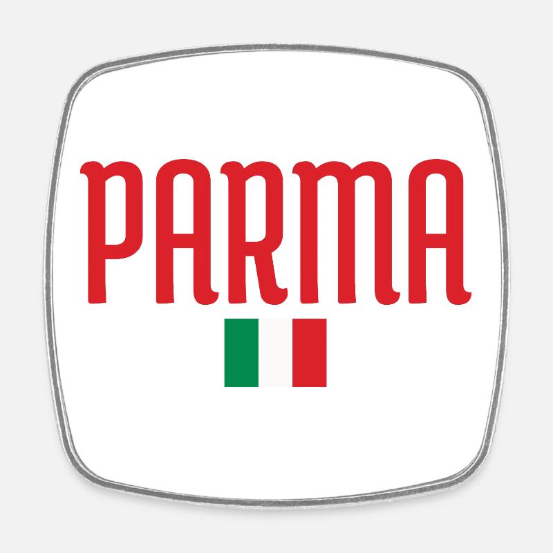 Parma Italy Flag Design - Square fridge magnet - white