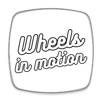 Wheels in motion. For wheelchair users # - Square fridge magnet - white - Front
