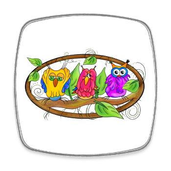 Wisdom - Owl Edition - Square fridge magnet - white - Front