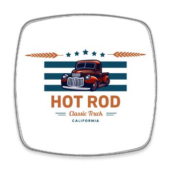 hot rod / hot rods - Square fridge magnet - white - Front
