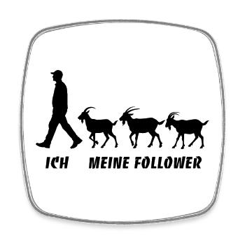 Ich Meine Follower Ziegen Züchter Landwirt Bauer - Viereckiger Kühlschrankmagnet - Weiß - Vorne
