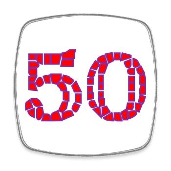 50. 50 ANS. 50e ANNIVERSAIRE. ANNIVERSAIRE 50 ANS. - Magnet carré - blanc - Devant