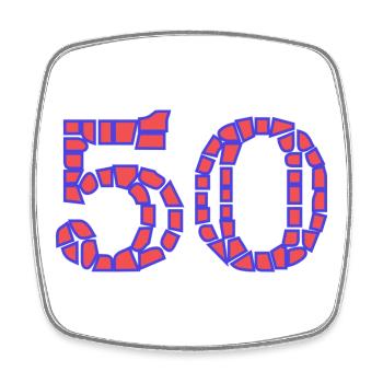 50. 50 YEARS. 50th ANNIVERSARY. 50 YEARS ANNIVERSARY. - Square fridge magnet - white - Front