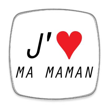 J'aime ma maman - Fête des Mères - Magnet carré - blanc - Devant