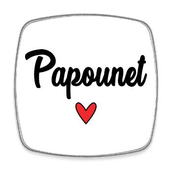 PAPOUNET. DAD. FATHER'S DAY. HAPPY FATHER'S DAY - Square fridge magnet - white - Front