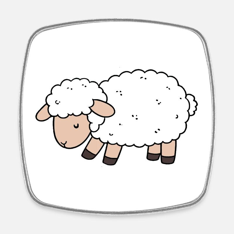 Mouton - Magnet carré - blanc