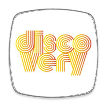 Disco Very Retro Lines - Square fridge magnet - white - Front