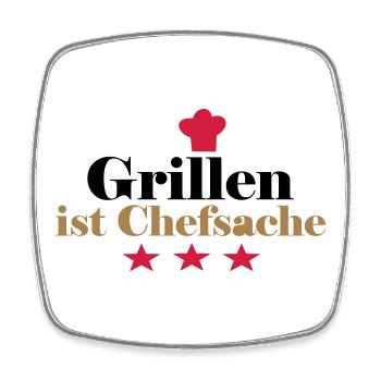 Barbecuing is a matter for the - Square fridge magnet - white - Front
