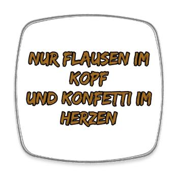 Konfetti im Herzen, Kopf frei - Viereckiger Kühlschrankmagnet - Weiß - Vorne