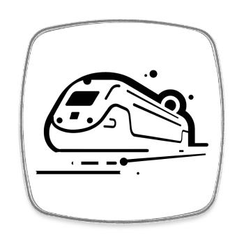 Train Comic Style - Square fridge magnet - white - Front