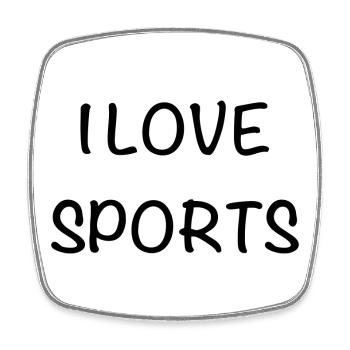J’adore le sport - Magnet carré - blanc - Devant