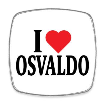 t-shirt I love Osvaldo t-shirt gift idea - Square fridge magnet - white - Front